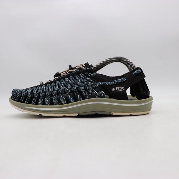 Keen Uneek Men\'s 10 Trail Hiking Shoes Black Blue Casual Slip-On Sandal 1014621